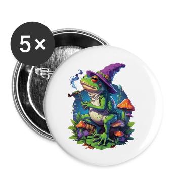 Magic Frog Psychedelic Art Music Festival - Buttons small 1''/25 mm (5-pack) - white - Front