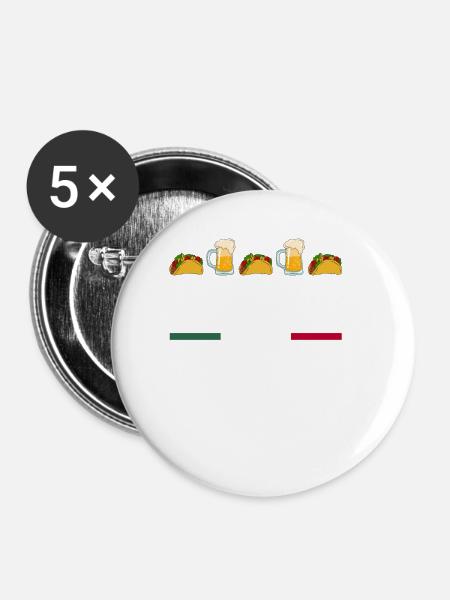 Cinco de Mayo - Buttons klein 25 mm (5er Pack) - Weiß