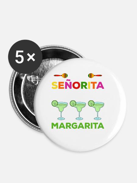 Cinco de Mayo - Buttons klein 25 mm (5er Pack) - Weiß