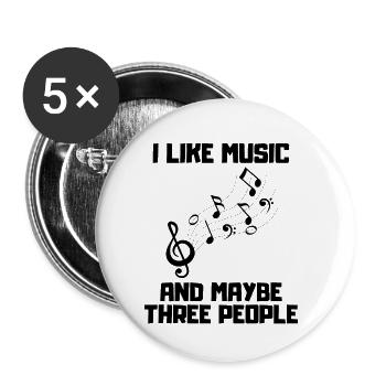 Musical instrument, trumpet, wind instrument, musician - Buttons small 1''/25 mm (5-pack) - white - Front