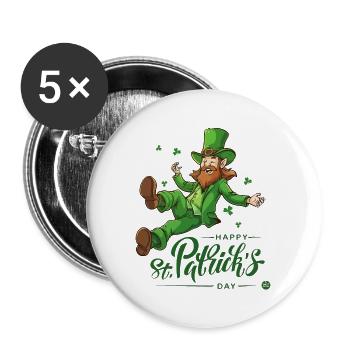Lutin porte-bonheur - Lot de 5 petits badges (25 mm) - blanc - Devant