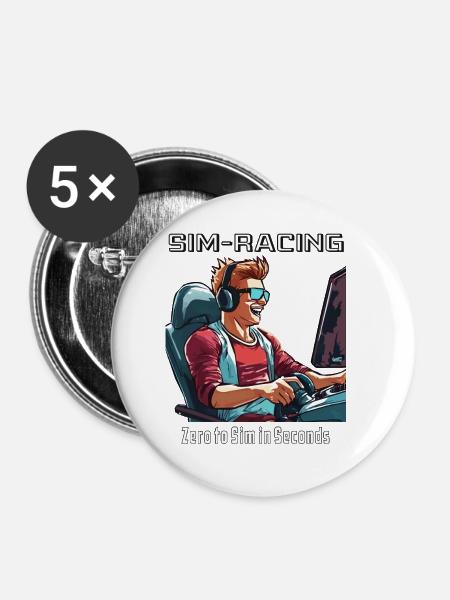 SIM RACING Zero to Sim - Buttons klein 25 mm (5er Pack) - Weiß