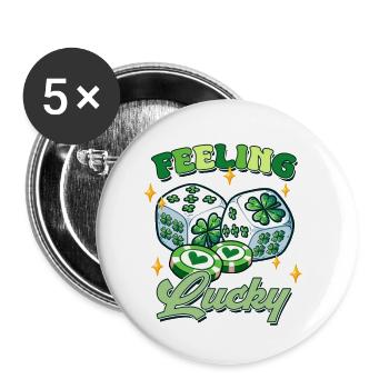 Glücksgefühl am St. Patrick's Day - Buttons klein 25 mm (5er Pack) - Weiß - Vorne