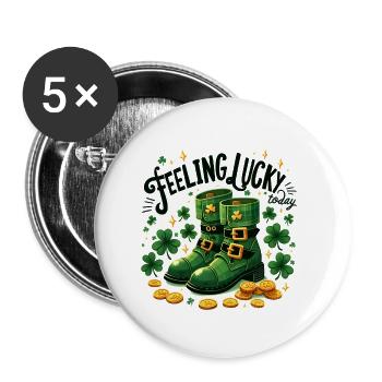 Se sentir chanceux le jour de la Saint-Patrick - Lot de 5 petits badges (25 mm) - blanc - Devant