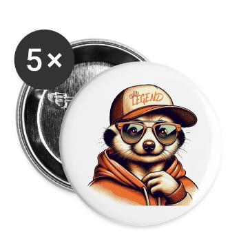 Cute Legend - Buttons klein 25 mm (5er Pack) - Weiß - Vorne