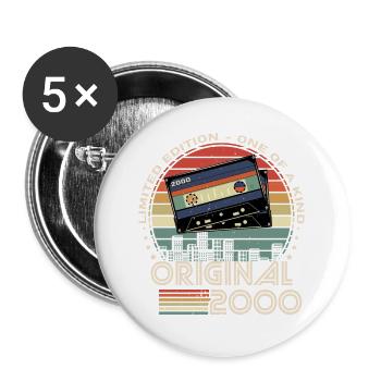 Limitierte Auflage 2000 24-jähriges Jubiläum - Buttons klein 25 mm (5er Pack) - Weiß - Vorne