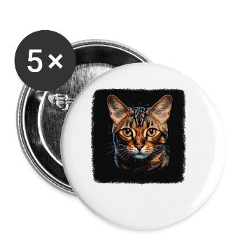 Bengal Cat Bengalkatze - Buttons klein 25 mm (5er Pack) - Weiß - Vorne