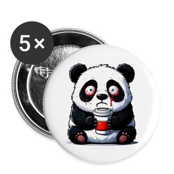 Koffein Panda - Buttons klein 25 mm (5er Pack) - Weiß - Vorne