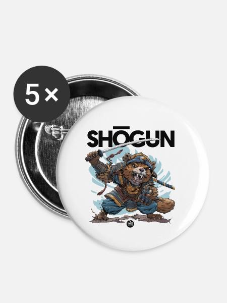Grimmiger Shogun - Buttons klein 25 mm (5er Pack) - Weiß