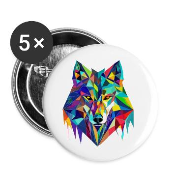 Who dances with the wolf - Buttons small 1''/25 mm (5-pack) - white - Front