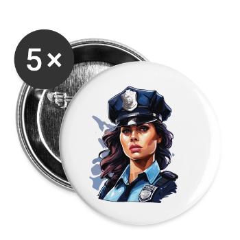 Police / Operations / Profession / Job / Emergency Forces - Buttons small 1''/25 mm (5-pack) - white - Front