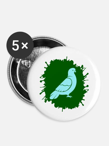 splatter taube - Buttons klein 25 mm (5er Pack) - Weiß