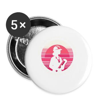 Never Underestimate An Old Woman Civil Engineer - Buttons small 1''/25 mm (5-pack) - white - Front