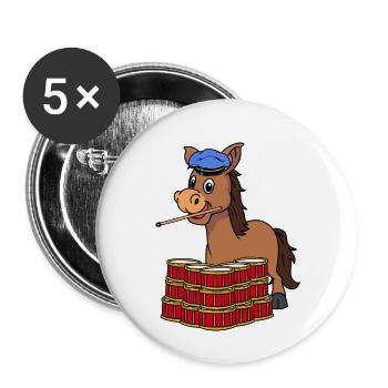 Drummer, Donkey, Drum, Musician, Music Drumming - Buttons small 1''/25 mm (5-pack) - white - Front