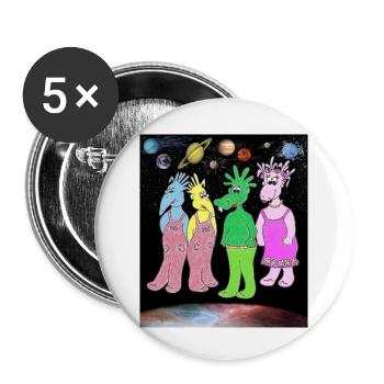 Space Belly Buttons Fan Articles Shirt Mug Bodysuit - Buttons small 1''/25 mm (5-pack) - white - Front