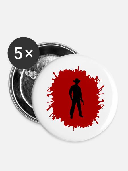 cowboy splatter - Buttons klein 25 mm (5er Pack) - Weiß