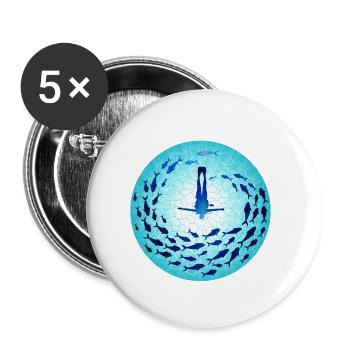Blau würde Blue Would - Buttons small 1''/25 mm (5-pack) - white - Front