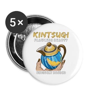 KINTSUGI FLAWLESS BEAUTY UNIQUELY BONDED - Buttons klein 25 mm (5er Pack) - Weiß - Vorne