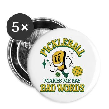 Lustiger Pickleball bringt mich dazu, schlechte Worte zu sagen Pickleball - Buttons klein 25 mm (5er Pack) - Weiß - Vorne