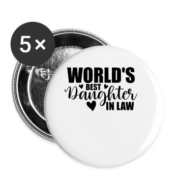 Die beste Schwiegertochter der Welt - Buttons klein 25 mm (5er Pack) - Weiß - Vorne