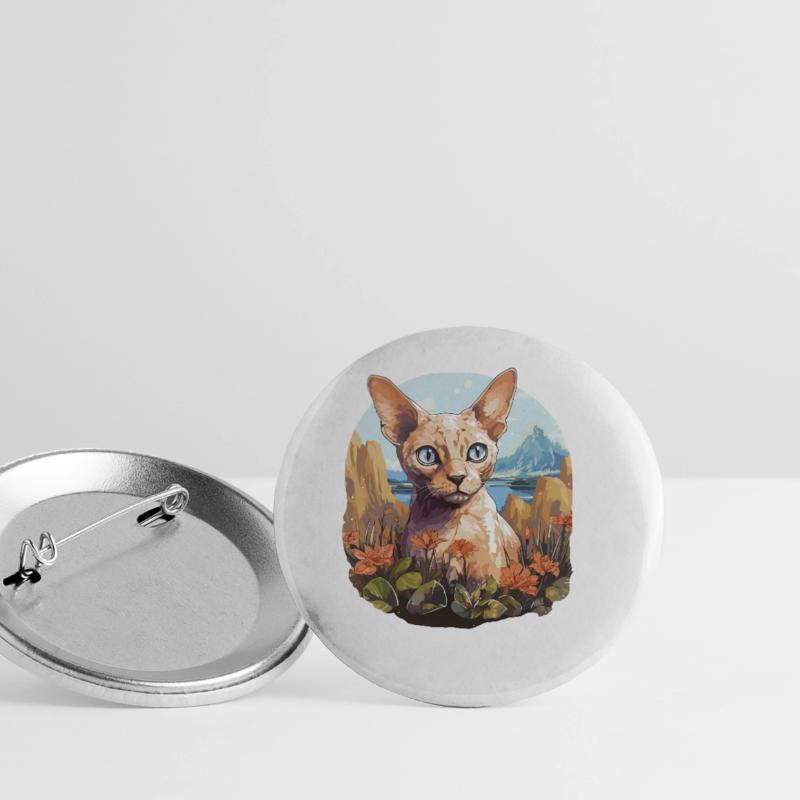 Devon Rex Kätzchen Devon Rex Katze Buttons klein 25 mm (5er Pack)