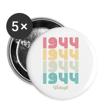 80 Jahre alter Jahrgang 1944 Limitierte Auflage 80er Jahre - Buttons klein 25 mm (5er Pack) - Weiß - Vorne