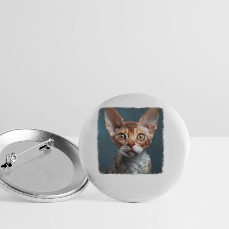 Devon Rex Kätzchen Devon Rex Katze Buttons klein 25 mm (5er Pack)