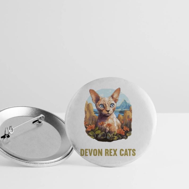 Devon Rex Kitten Devon Rex Cat Buttons small 1''/25 mm (5-pack)
