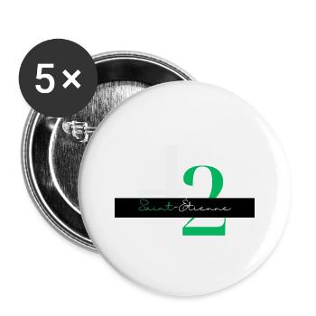 Saint-étienne - cadeau - hollywood - Lot de 5 petits badges (25 mm) - blanc - Devant