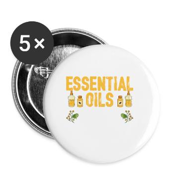 A Day Without Essential Oils Healing Natural - Buttons small 1''/25 mm (5-pack) - white - Front