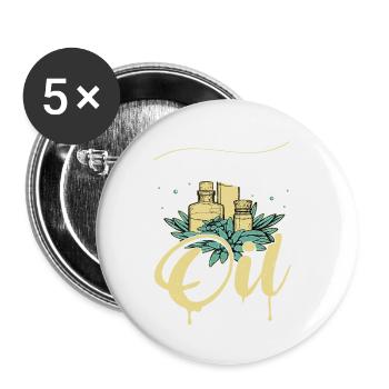 Crazy Oil Lady Natural Healing Essential Oil - Buttons small 1''/25 mm (5-pack) - white - Front