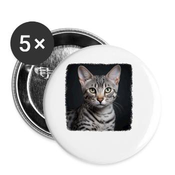 Egyptian Mau Kitten Cat Egyptian Mau - Buttons small 1''/25 mm (5-pack) - white - Front