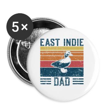 Entendad - Vintage East Indie - Lot de 5 petits badges (25 mm) - blanc - Devant