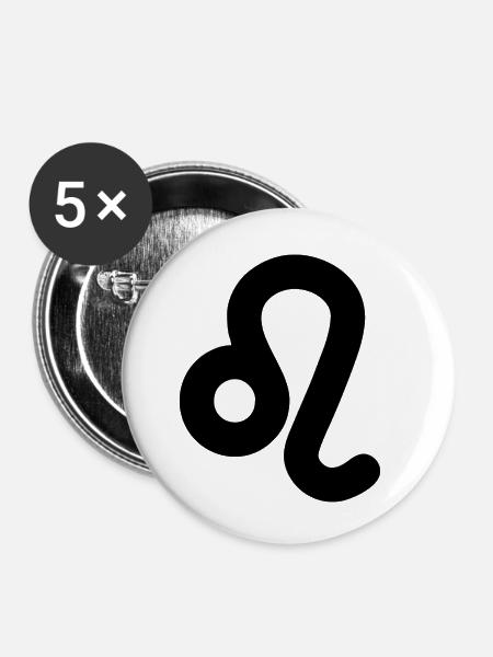 Sternzeichen Löwe - Buttons klein 25 mm (5er Pack) - Weiß