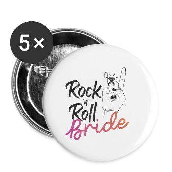Rock 'n' Roll Bride - Buttons klein 25 mm (5er Pack) - Weiß - Vorne