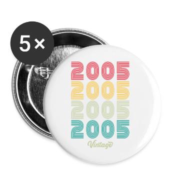 19 Jahre alter Jahrgang 2005 Limitierte Auflage 19. - Buttons klein 25 mm (5er Pack) - Weiß - Vorne