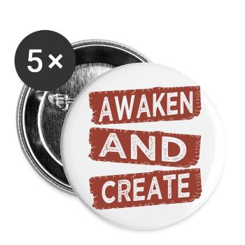 present fostering creativity humor - Buttons klein 25 mm (5er Pack) - Weiß - Vorne