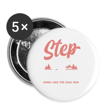 Stepmom Mom - Buttons small 1''/25 mm (5-pack) - white - Front