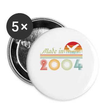 2004 Vintage Retro Geburtstagsgeschenk - Buttons klein 25 mm (5er Pack) - Weiß - Vorne