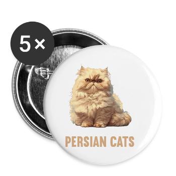Persian Cat Perserkatze - Buttons small 1''/25 mm (5-pack) - white - Front