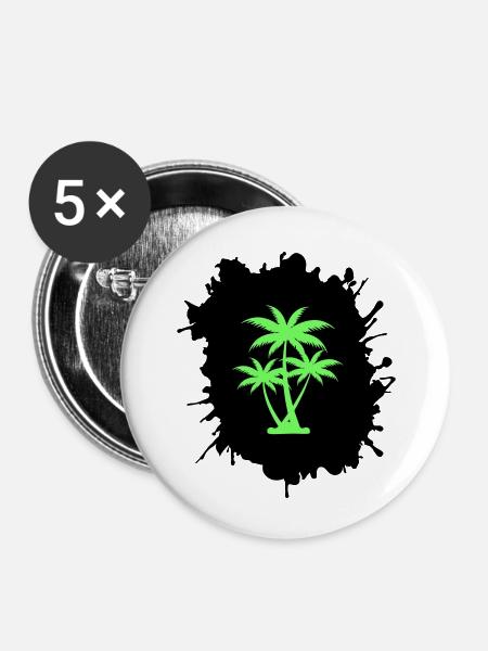 palmen klecks - Buttons klein 25 mm (5er Pack) - Weiß
