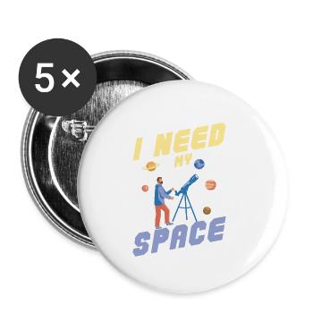 I Need My Space Stargazer Telescope Astronomy - Buttons small 1''/25 mm (5-pack) - white - Front