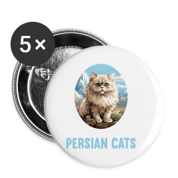 Persian Cat Perserkatze - Buttons small 1''/25 mm (5-pack) - white - Front