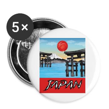 Vintage Japan Traveling Poster Lovely - Buttons small 1''/25 mm (5-pack) - white - Front