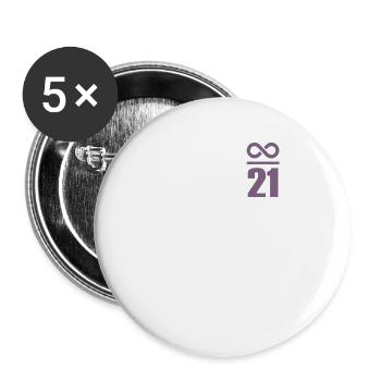 Bitcoin Sprüche Wertspeicher Unendlich 21 Millione - Buttons klein 25 mm (5er Pack) - Weiß - Vorne