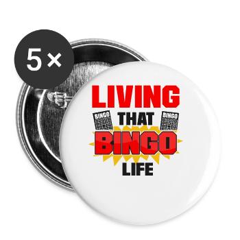 Bingo Player Living That Bingo - Buttons small 1''/25 mm (5-pack) - white - Front
