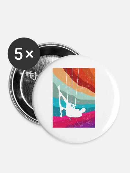 Kitesurfing - Buttons klein 25 mm (5er Pack) - Weiß