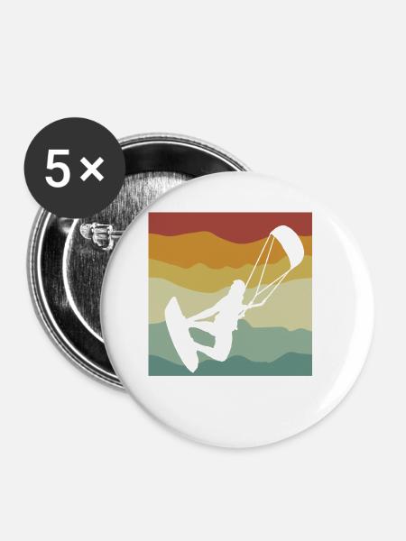 Kitesurfing - Buttons klein 25 mm (5er Pack) - Weiß