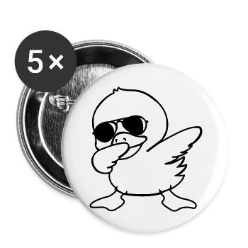 duck dabbing sonnenbrille - Buttons klein 25 mm (5er Pack) - Weiß - Vorne