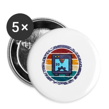 3D Printing - Buttons small 1''/25 mm (5-pack) - white - Front